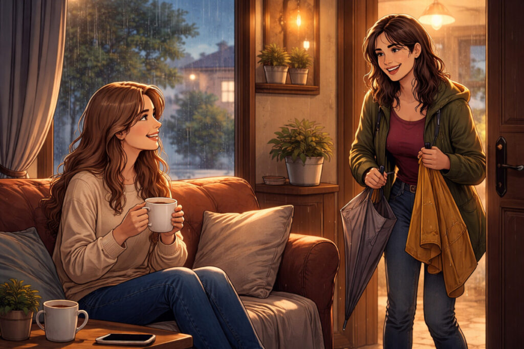 A Rainy Day and an Unexpected Visit – Texto em Inglês com Áudio, Vídeo e Tradução