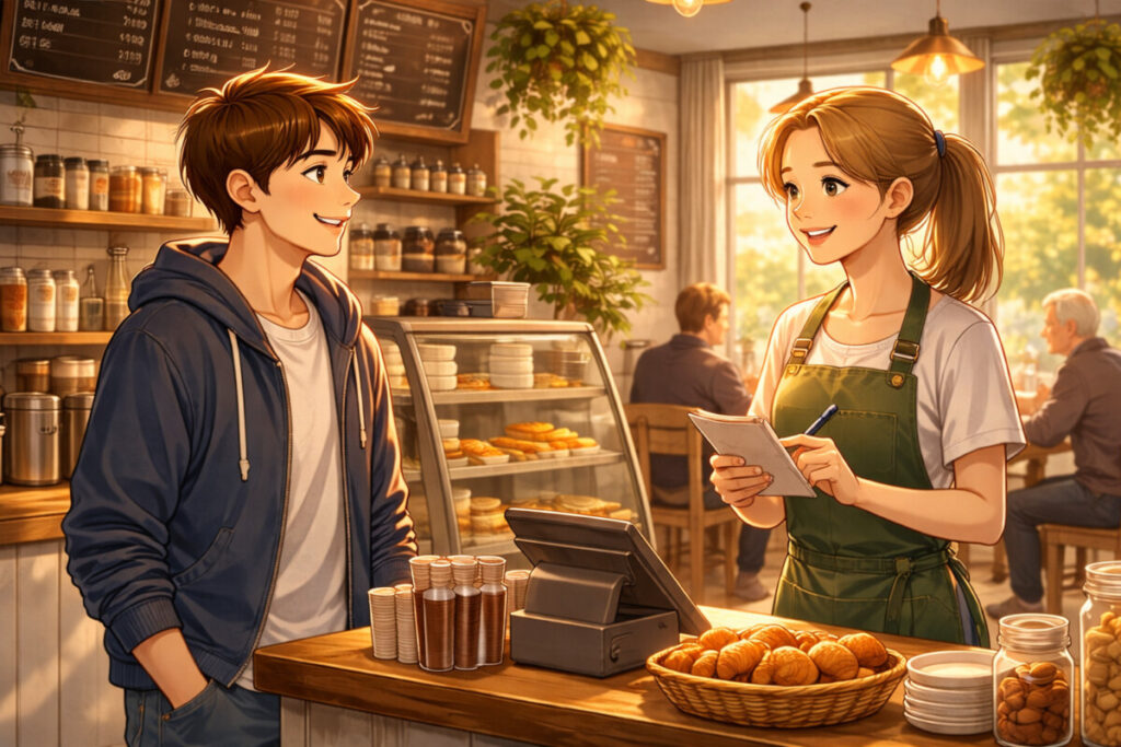 Aula 07: At the Café – Inglês para Iniciantes com Texto, Áudio e Vídeo